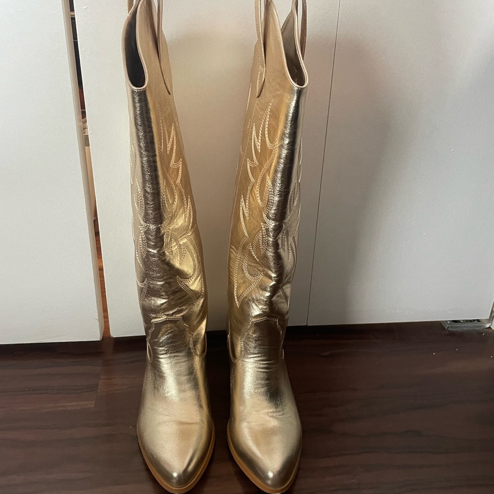 Gold Women's Cowboy Boots
